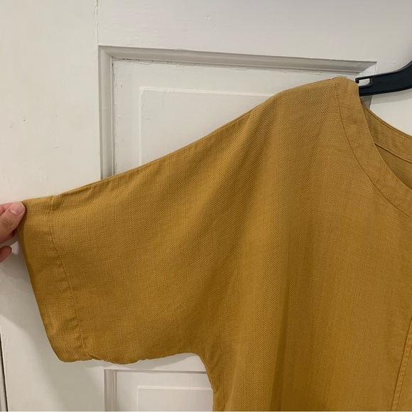 J. Jill Kimono Sleeve Boxy Knit Shift Dress Lagenlook Mustard Fall Size Medium - Picture 3 of 11